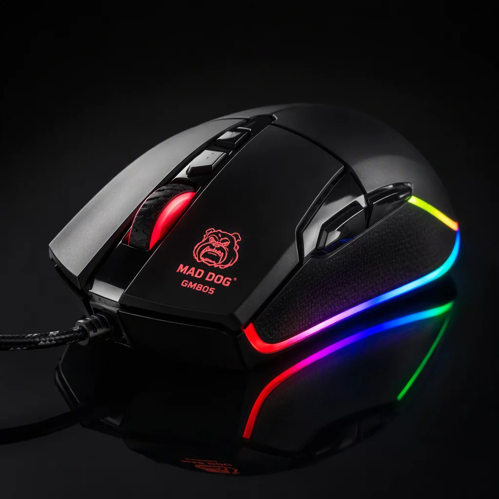 เมาส์เกมมิ่งสีดำสุดเท่ MAD DOG GM805